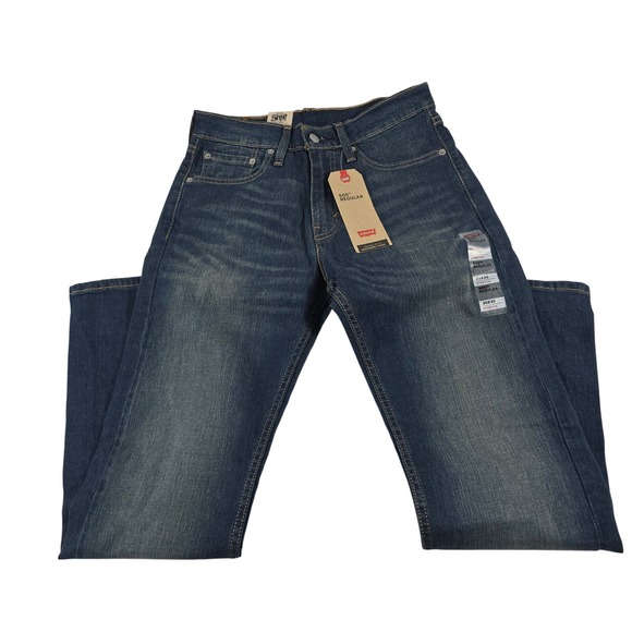 Levi's Other - Levis 505 Regular‎ Fit Straight Leg Stretch Jeans Mens 30x30 Dark Wash Blue NWT